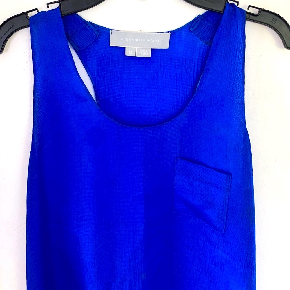 ✨Alexander Wang Cobalt Blue Silk Tank with pocket✨